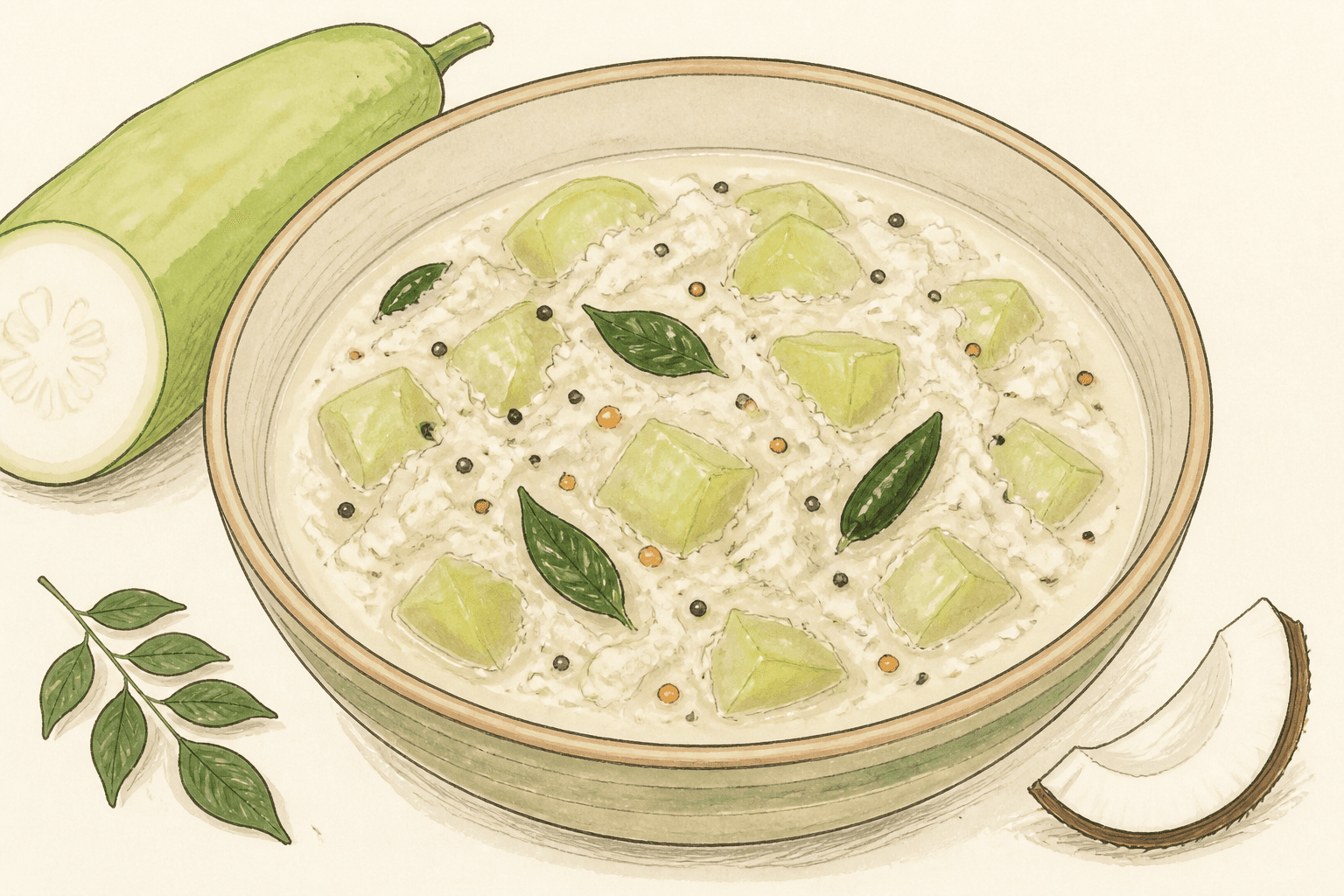 Sorakaya Kobbaripaala Koora (Bottle Gourd Coconut Milk Curry)